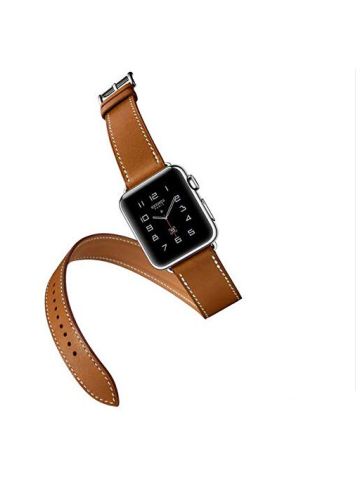 Other Brown Extra Long Leather Band For Series 2 Double Tour Bracelet Leather Strap Watchband For Apple Watch 42mm