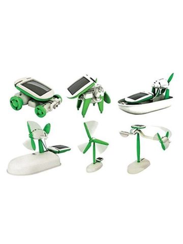 Owi 6-In-1 Educational Solar Kit, Includes Airboat, Windmill, Puppy, Car And Planes