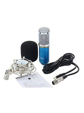 Bm-800 Professional Condenser Sound Recording Microphone with Shock Mount for Radio Braodcasting Singing Blue