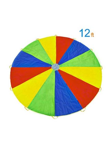 Hepburn's Dazzling Toys Parachute Multi-Colored  Children Play Parachute Indoor Outdoor