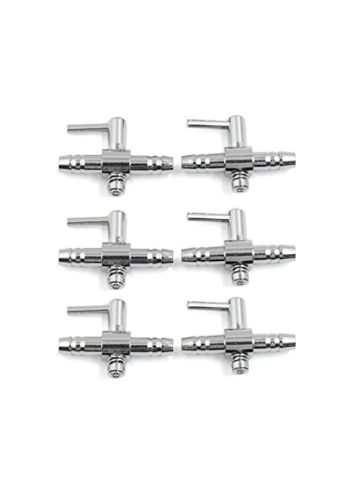 Uxcell 6 Pcs Stainless Steel Air Flow Splitter Pump Lever Valve For Aquarium Fish Tank