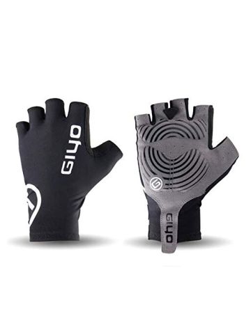 Giyo Black Breaking Wind Cycling Gloves Half Finger Anti-Slip Bicycle Mittens Racing Road Bike Glove