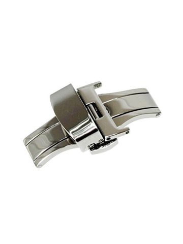 Rechere Button Butterfly Deployment Clasp For Leather Watch Band Strap