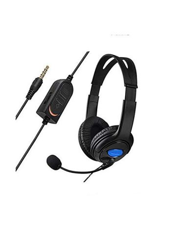 Headphone Wired Headset With Microphone Stereo For Playstation 4 Ps4 Black