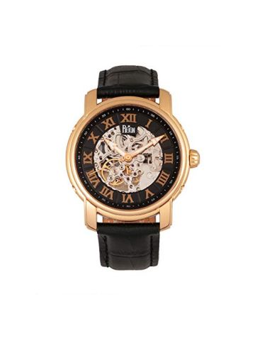 Reign Kahn Automatic Skeleton Bracelet Watch - Rose Gold/Black (REIRN4306)