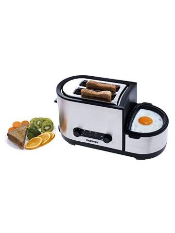 Geepas Bread Toaster Egg Boiler Frying Pan Steam Cooker Powerful 1250W