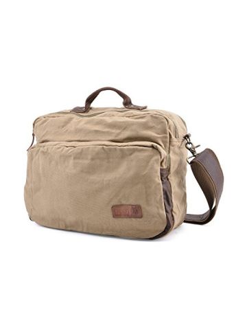 Gootium  Canvas Laptop Shoulder Messenger Bag Leather Handles
