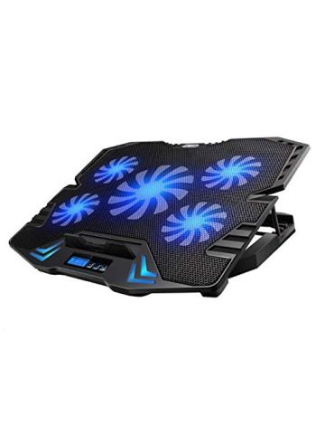12-15.6 Inch Laptop Cooling Pad,cooler Usb Fan with 5 Cooling Fans Light Notebook Stand