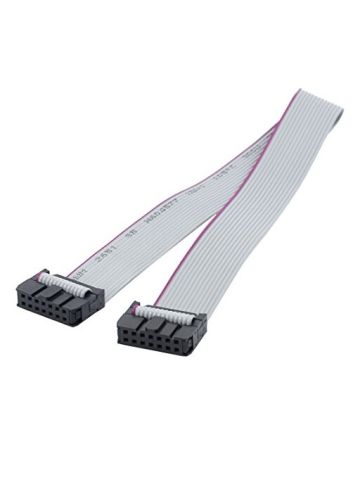 31cm Long 2.54mm Pitch 14 Pin Female To Female IDC Connector Ribbon Cable Gray