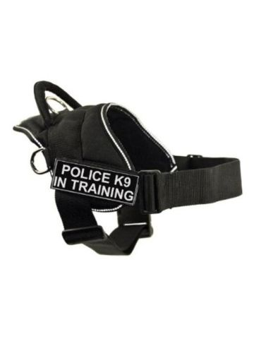 DT Fun Works Harness, Police K9 In Training, Black With Reflective Trim