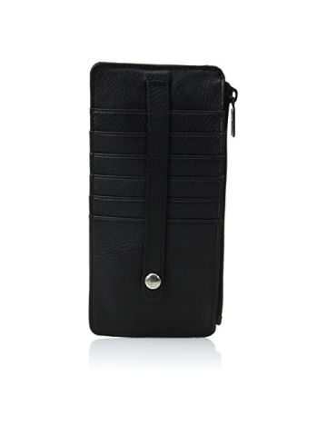 Buxton Womens Leather Thin Card Case Wallet, Navy