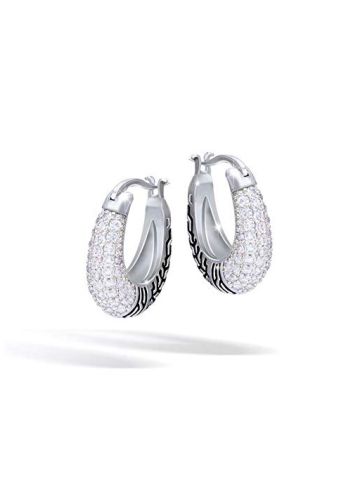 Y&D Europe The Ear Ring Inlay Zircon Lines Painted Black Earrings