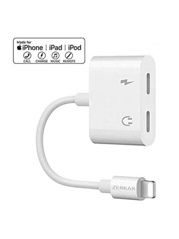 Zerkar Adapter Lightening Headset Audio Charging Adapter iPhone 8 Plus