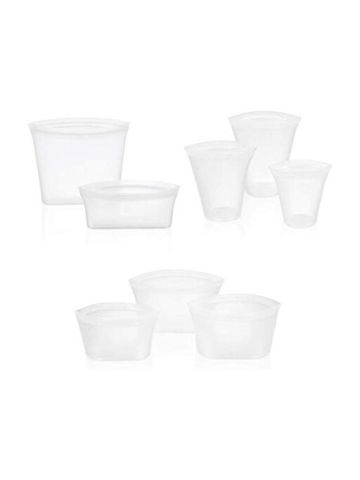 8 X Reusable Silicone Food Storage Bags Set Zip Leakproof Container Stand Up Bag