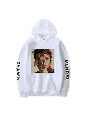 Shawn Mendes Fashion Sweatshirt Round Collar Oversize Hoodie Printing Casual Top White