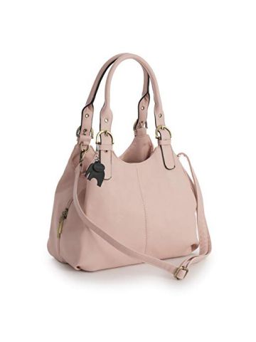 Big Handbag Shop Womens Medium Size Plain Shoulder Bag