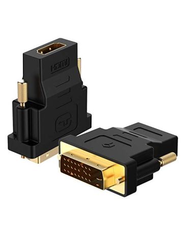 Rankie Gold-Plated DVI To HDMI HDTV Male To Female Adapter Converter, 2 Pack