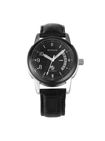 Binlun Automatic Watches For Men Waterproof  Leather Watch