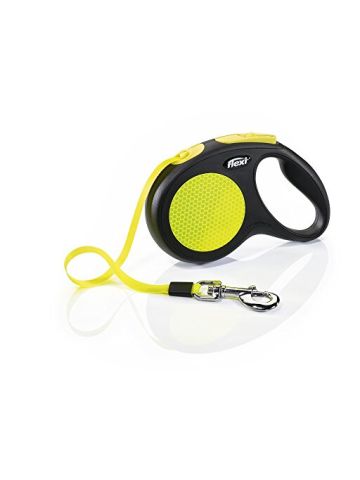 Flexi New Retractable Lead, Medium, 5 M, Black/Neon
