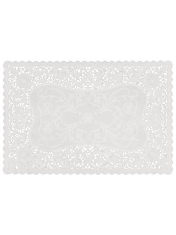 French Lace Paper Doilies  Rectangle White 16 Per Package