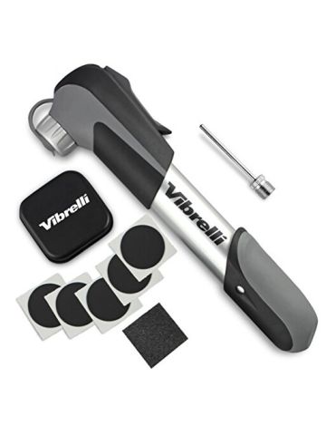 Mini Bike Pump & Glueless Puncture Repair Kit, Fits Presta & Schrader