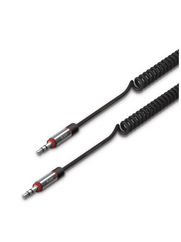 ILuv ICB117BLK Premium 6-Feet Coiled Aux-In Audio Cable, Black