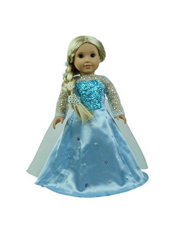 Cnaccasu Elsa Shiny Princess Dress 3pc Outfit For 18 Inch