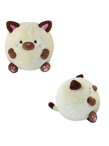 Squishable Siamese Cat Plush 15", White/Black