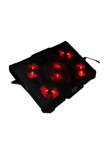 Coolcold Notebook Pc Cooler Laptop Cooling Pad Air-Cooled 5 Led Fans 2 Usb Ports Adjustable Holder for 12-17 Inch Laptop