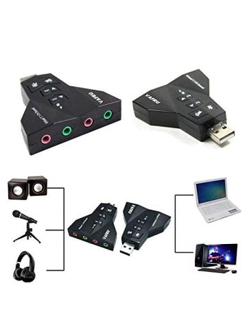 Usb to 3D External Sound Card Audio Adapter Virtual 7.1 Channel Ch Sound Mic Speaker Adapter