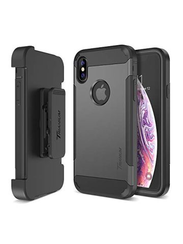 Trianium Holster Case Designed For iPhone Xs Max W/Rotating Belt Clip + Kickstand