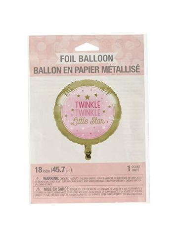 Twinkle Twinkle Little Star Pink Foil Balloon By BirthdayExpress
