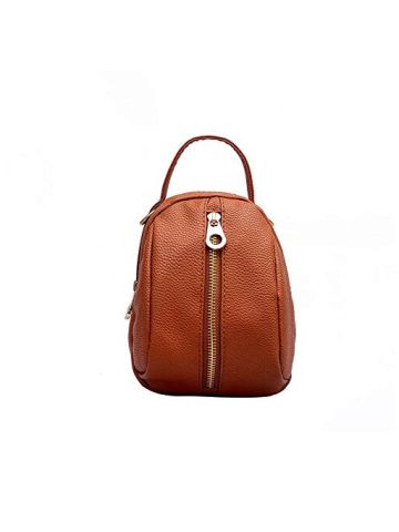 Y&D Women's Bag Stylish Chic Zipper Preppy PU Leather Solid Color Cross Shoulder Bag Brown B07NF28R6N