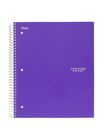 Five Star Spiral Notebook, 1 Subject, College Ruled