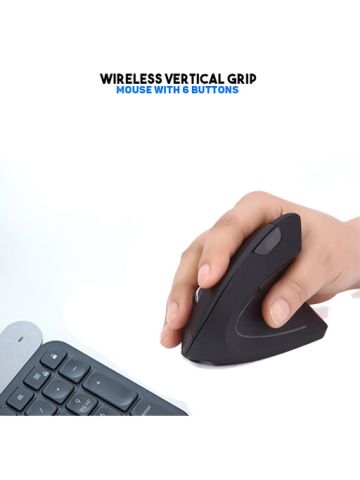 2.4 Ghz Wireless Vertical Grip Ergonomic Optical Mouse with 6 Buttons