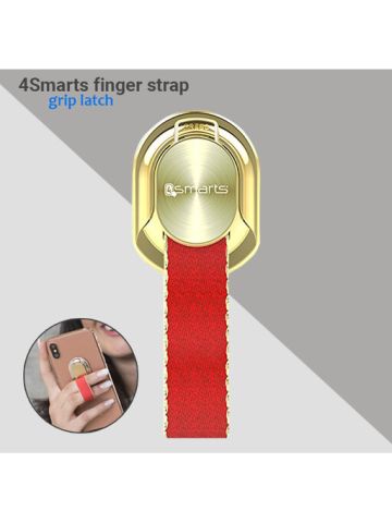 4Smarts Finger Strap Grip Latch Compatible For Any Smartphones ,Gold