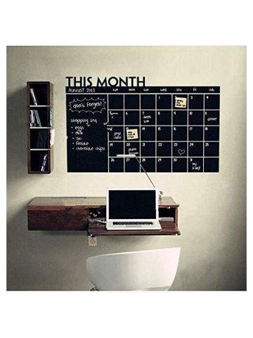 Calender Blackboard 3D Pvc Wall Stickers Diy Home Decor Removable Wallpaper