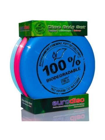 Eurodisc Disc Golf Starter Set BLUE 3 discs made of Bio Plastic