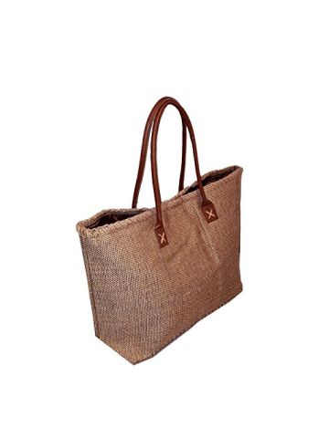 Beach Large Jute Tote Bag - Custom Embroidery Available