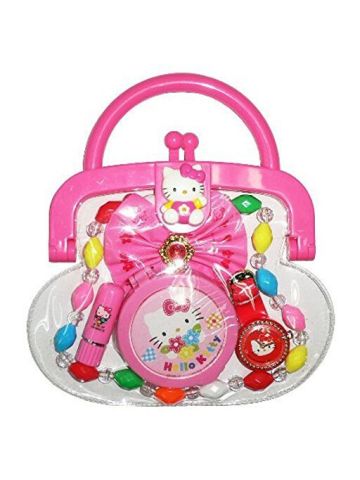 Hello Kitty Purse With Necklace, Mirror, Lipstick & Other Accessories