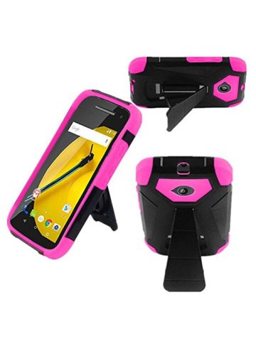 Motorola Moto E 4G LTE Case,Hard & Soft 3D Transform Premium Durable Built In Kickstand