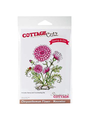 CottageCutz Stamp & Die Set-Chrysanthemum - November