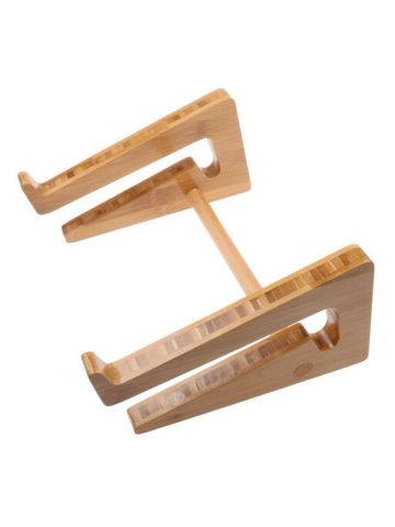 Bamboo Assemble Diy Detachable Mount Holder Cradle Wooden Desktop Stand for Macbook Air/ Macbook Pro for Size 11-15 Screen