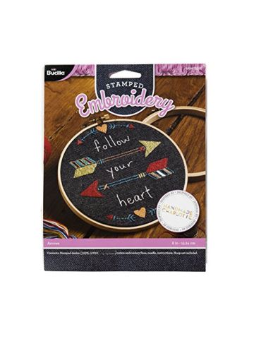Arrows Stamped Embroidery Kit-6 Round Pack Of 1