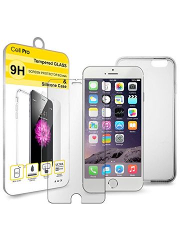Screen Protector Tempered Glass And Silicone Glass & Clear Case For IPhone 6, 6 S