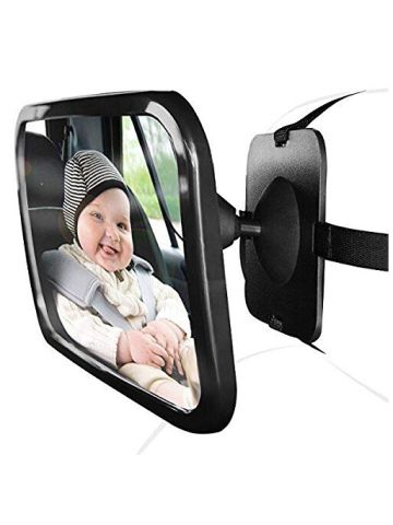 Baby Car Mirror for Rear View Facing Back Seat for Infant Toddler Child in Car Seat- 360 Adjustable & Double Straps