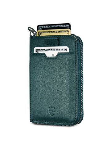 Vaultskin Notting Hill Slim Zip Wallet With Rfid Protection For Cards Cash Coins