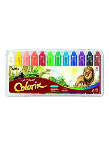 Colorix Amos Non-Toxic Silky Crayon 12 Colours