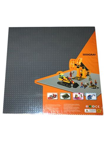 Dream Builder Toy Building Baseplate, 15.75"Lx 15.75"W, Dark Bluish Gray, X-Large