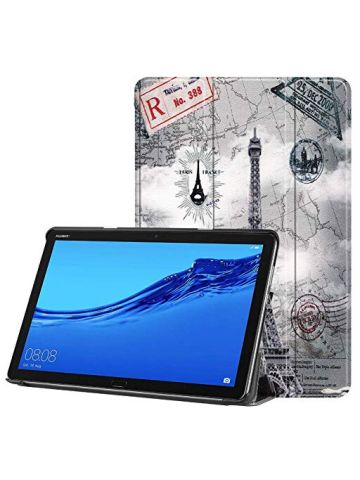 The Tower Pu Leather Case Cover 10.1 Inch Slim Print Smart Tablet Pc Funda for Huawei Mediapad M5 Lite 10 Shockproof Skin